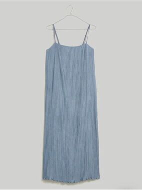 Madewell Goldie Dress In Pliss Eacute teapot blue